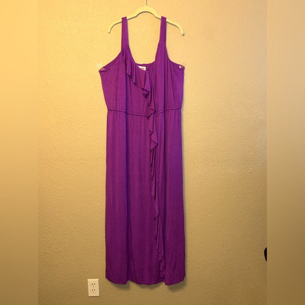 Kate & Mallory purple ruffle maxi dress size 3X
